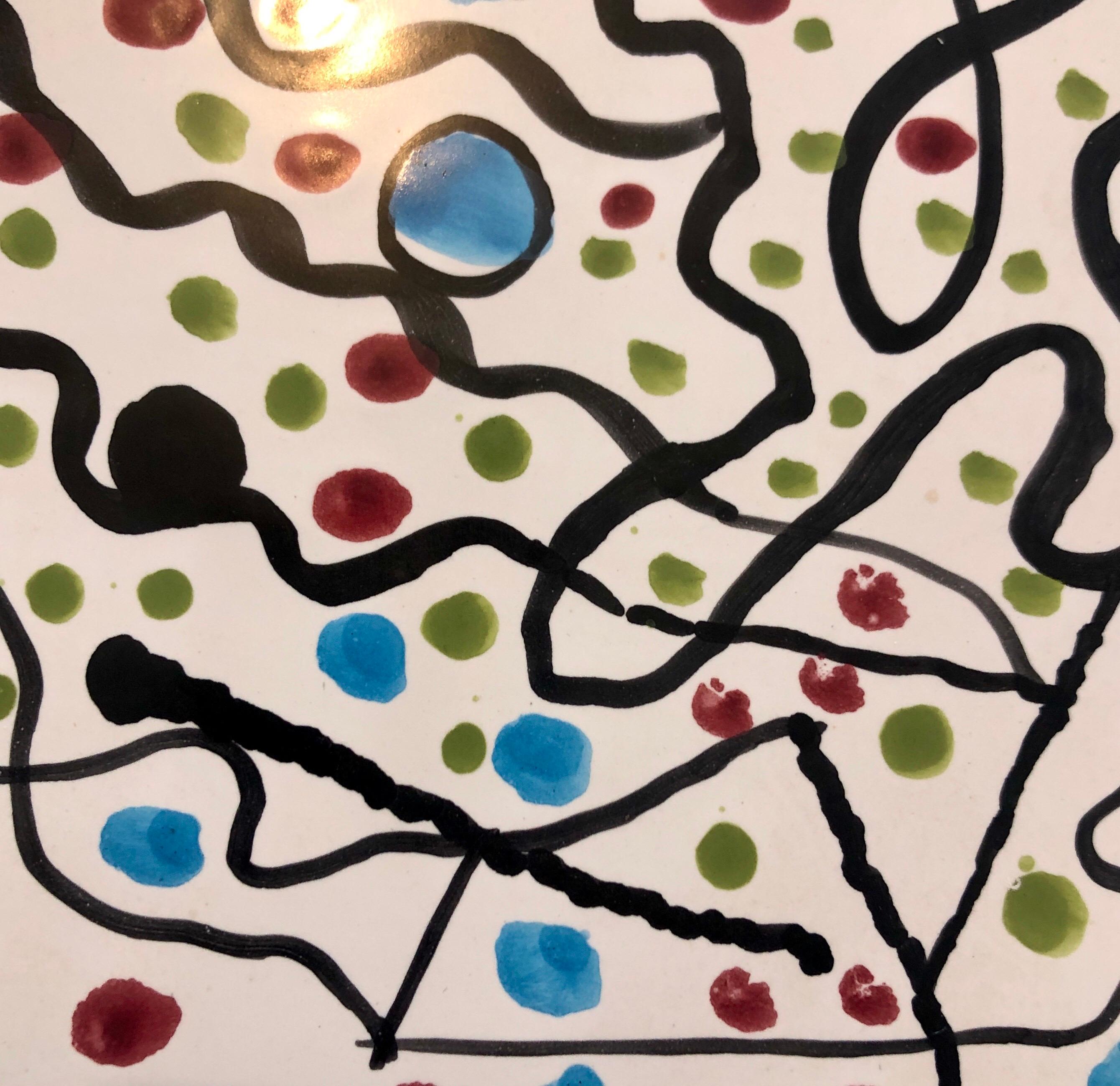 Abstrakt bemalte Keramikfliesen, Pop-Art-Gemälde, Italienisches neo-Figuratives Gemälde – Painting von Italo Scanga
