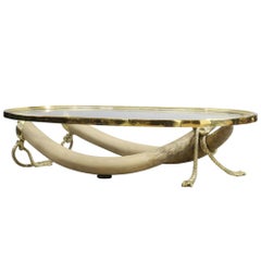 Italo Valenti Faux Tusk and Gilt Bronze Coffee Table