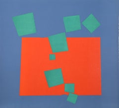 Abstrakter Siebdruck ohne Titel (Verde), abstrakter Siebdruck von Italo Valenti