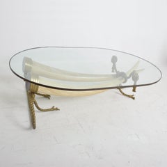 Table à cocktail Italo Valenti Regency Bronze Faux Elephant Tusk 1970:: Espagne