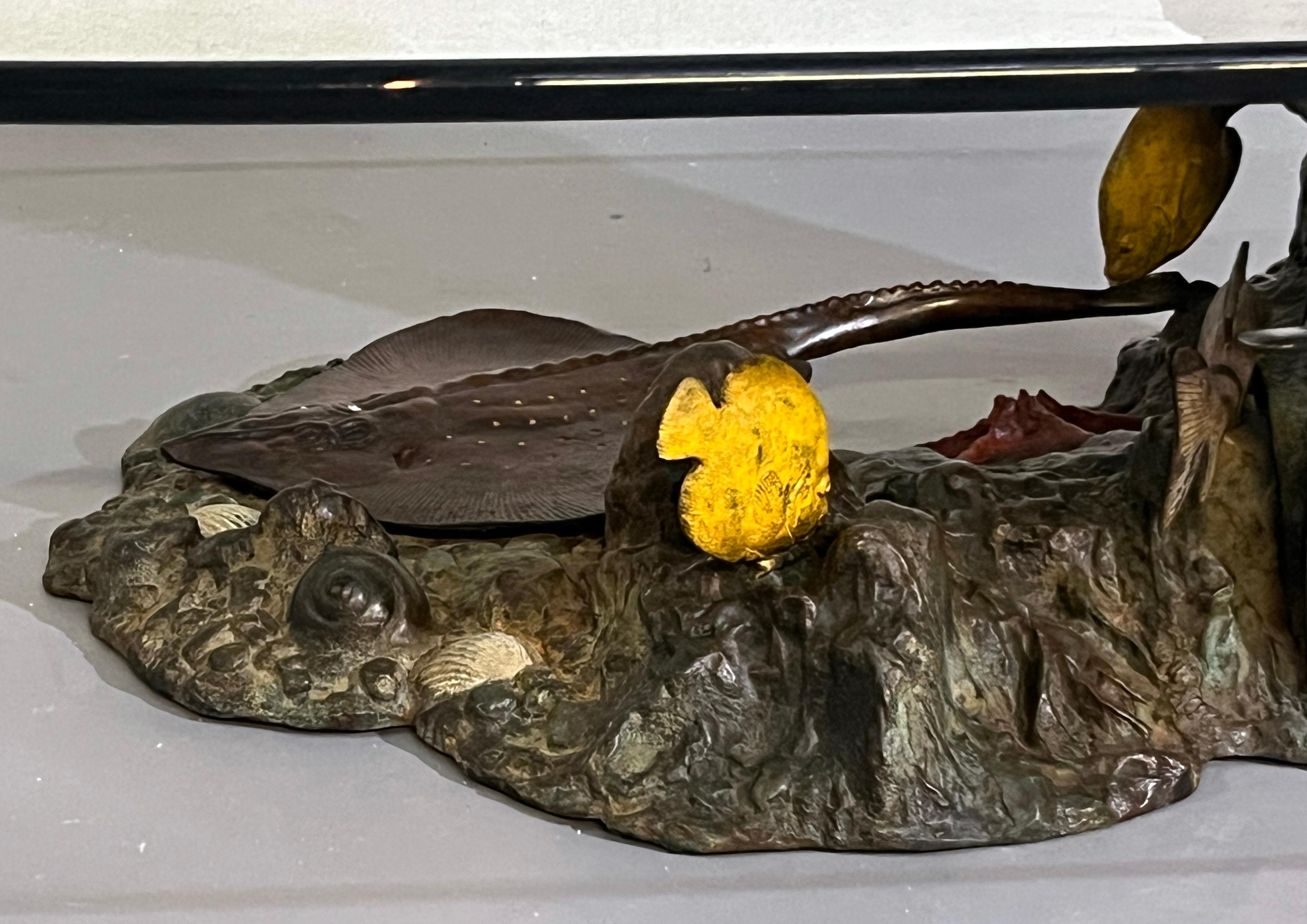 Italo Valenti Sculptural Coffee Table with Seagull and Marine Life Base, 1970s For Sale 4