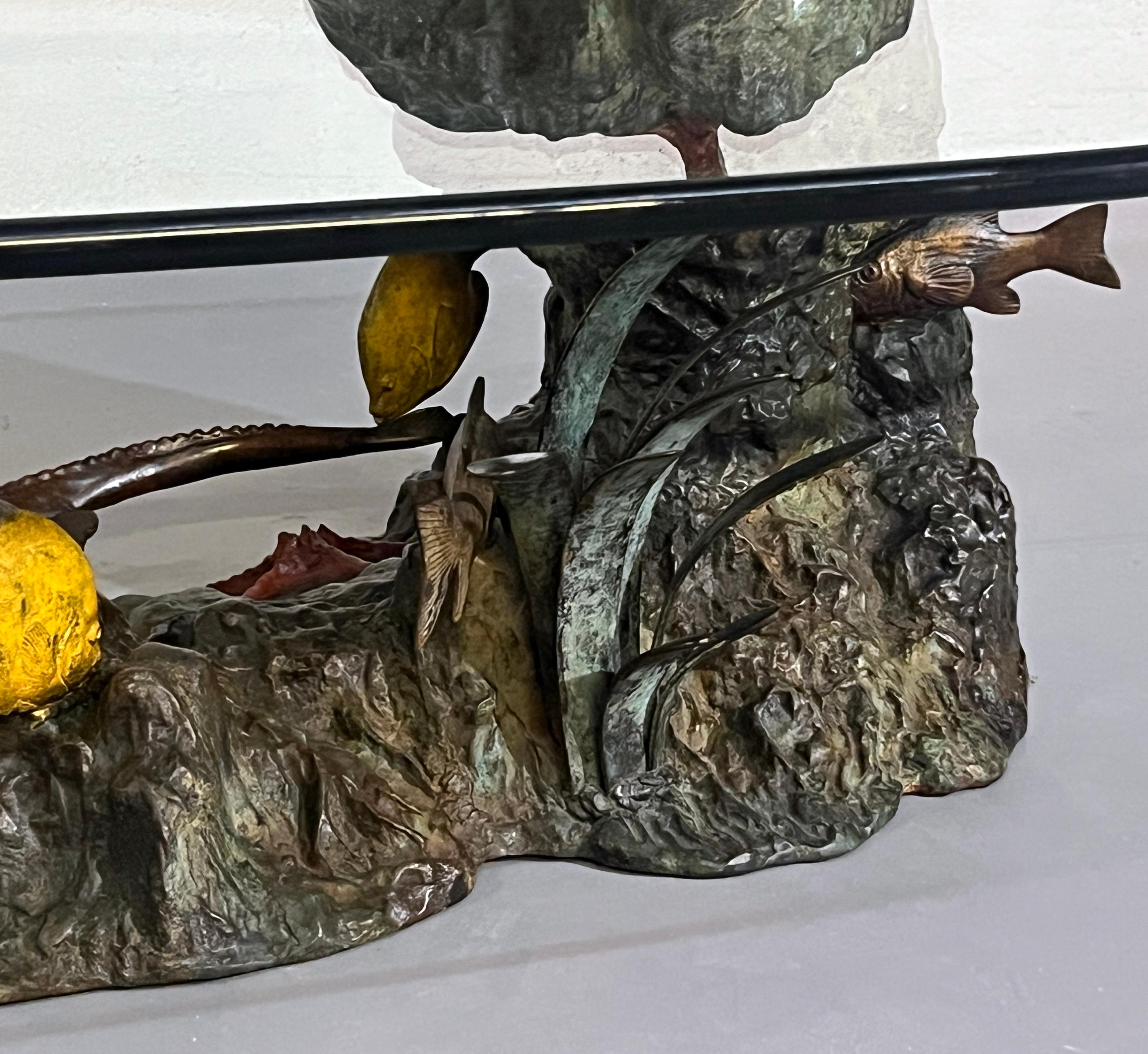 Italo Valenti Sculptural Coffee Table with Seagull and Marine Life Base, 1970s For Sale 5
