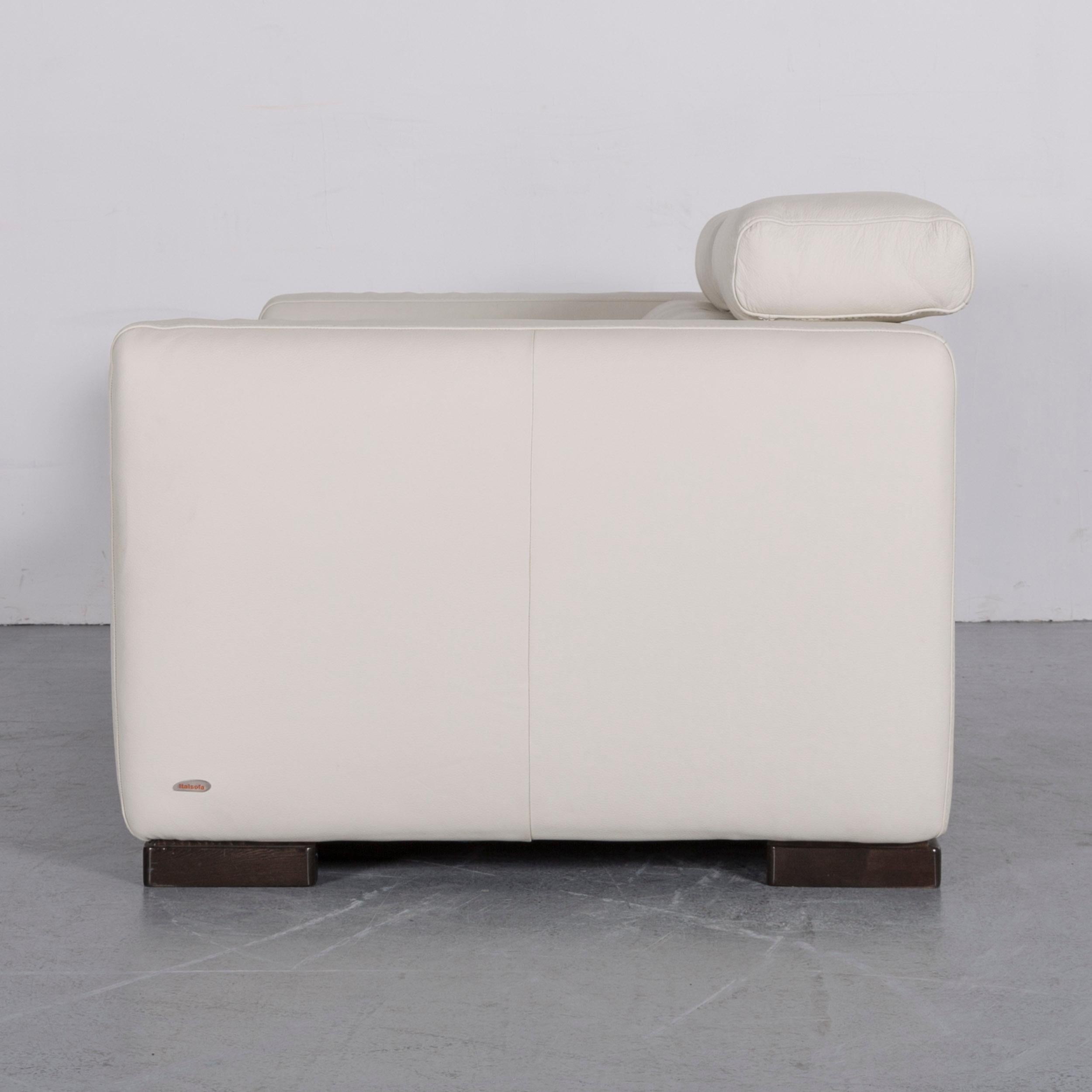 Italsofa Designer Ledersofa Crème Weiß Modern Zweisitzer Couch im Angebot 5