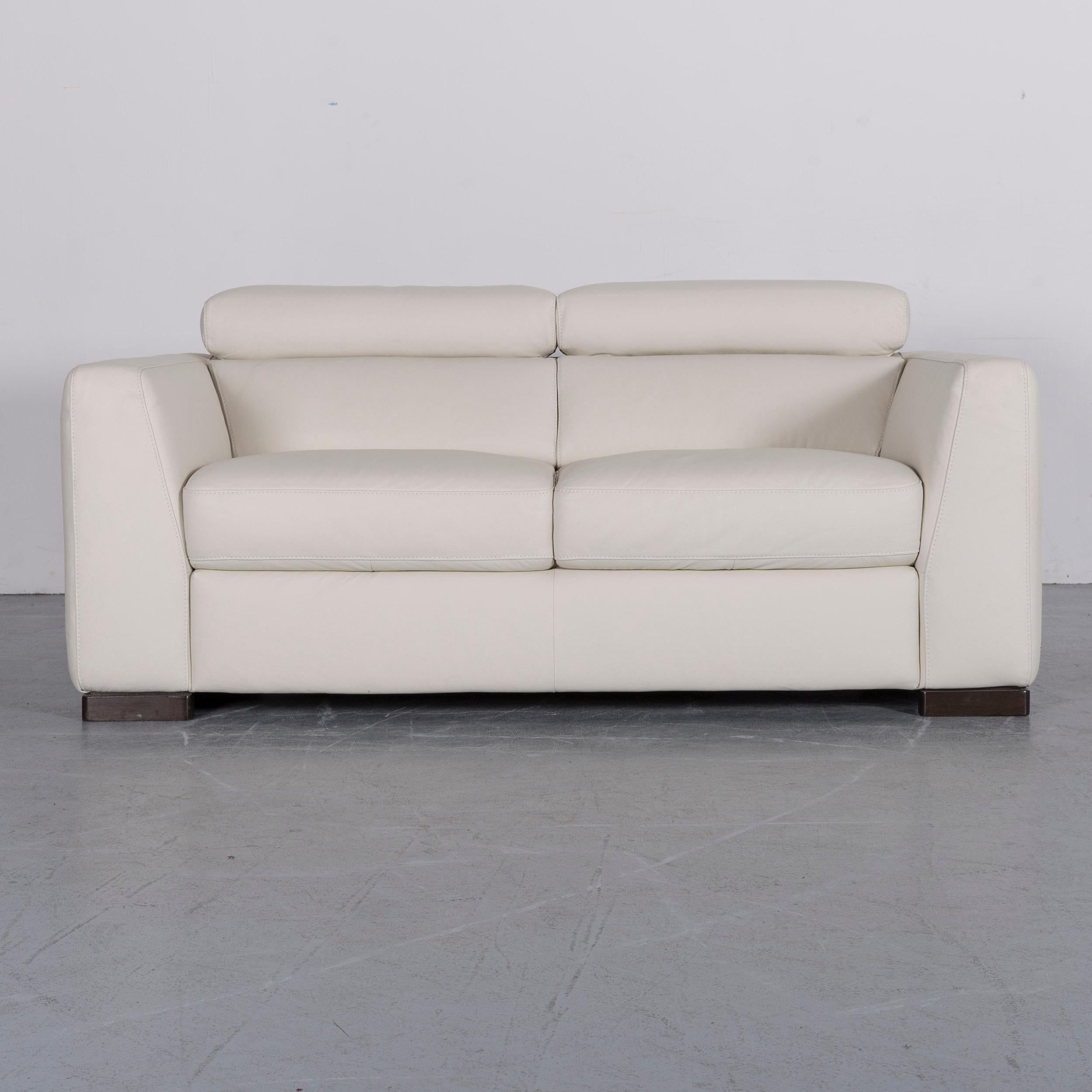 Italsofa Designer Leather Sofa Set Crème White Modern Two-Seat Three-Seat Couch 7