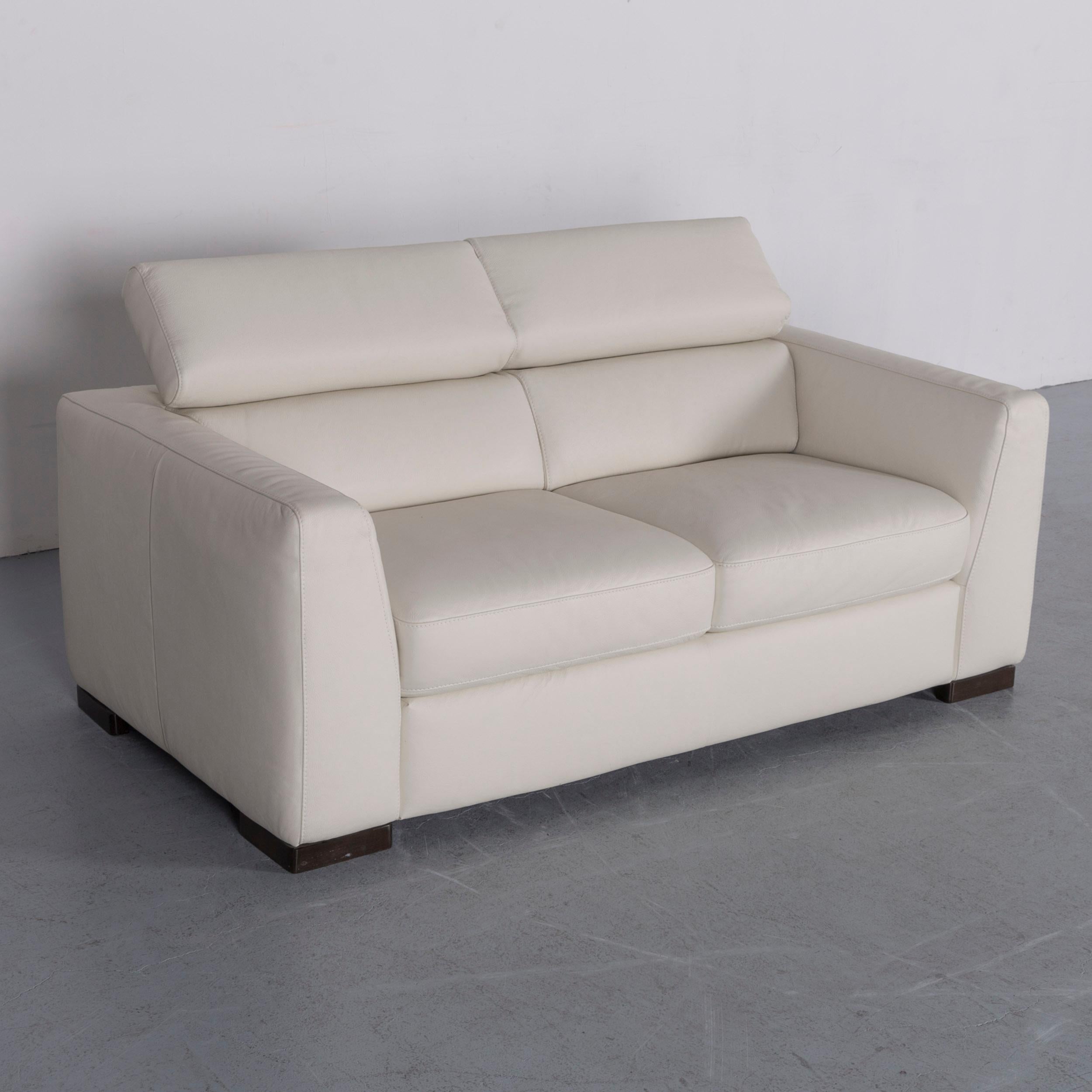 Italsofa Designer Leather Sofa Set Crème White Modern Two-Seat Three-Seat Couch 11