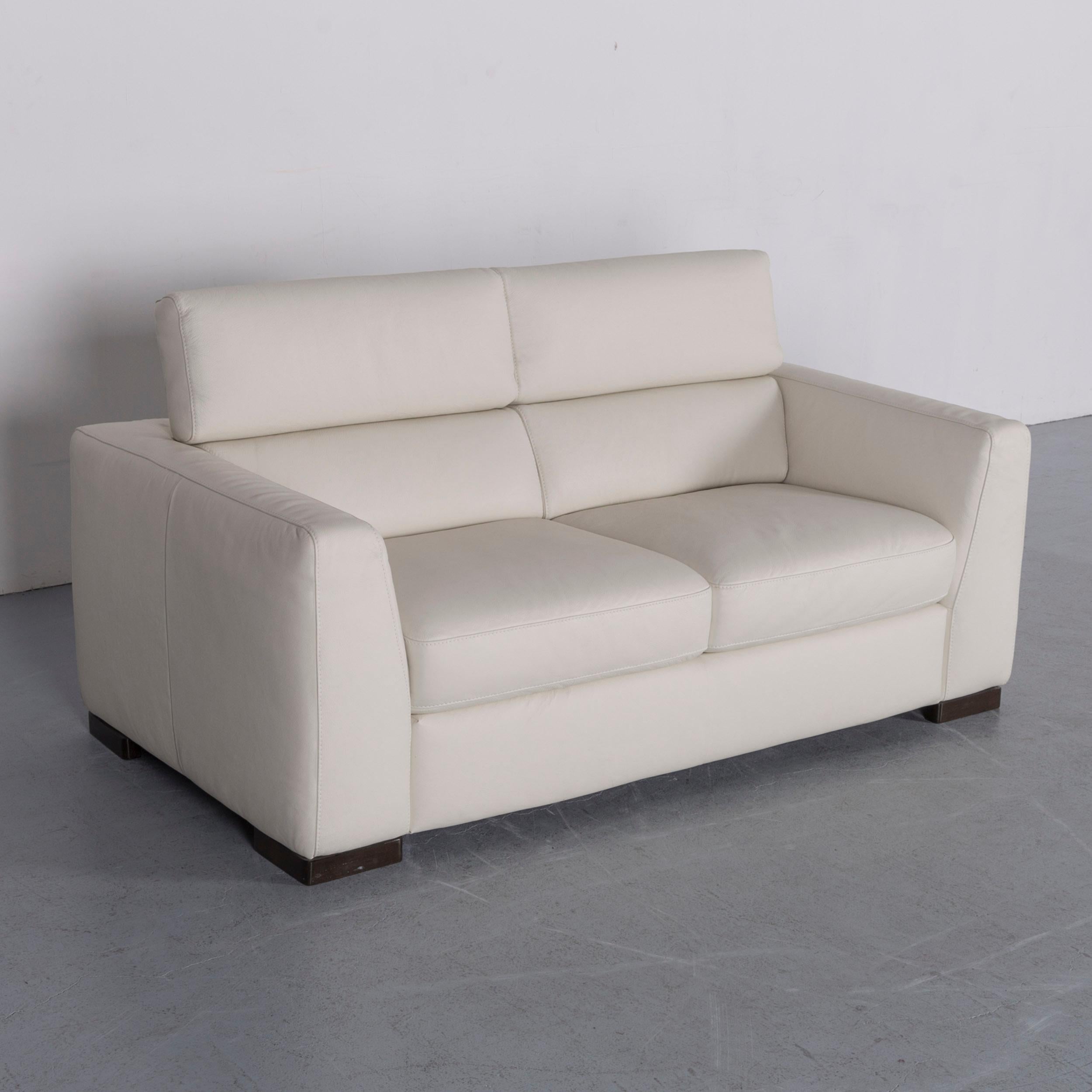 Italsofa Designer Leather Sofa Set Crème White Modern Two-Seat Three-Seat Couch 12