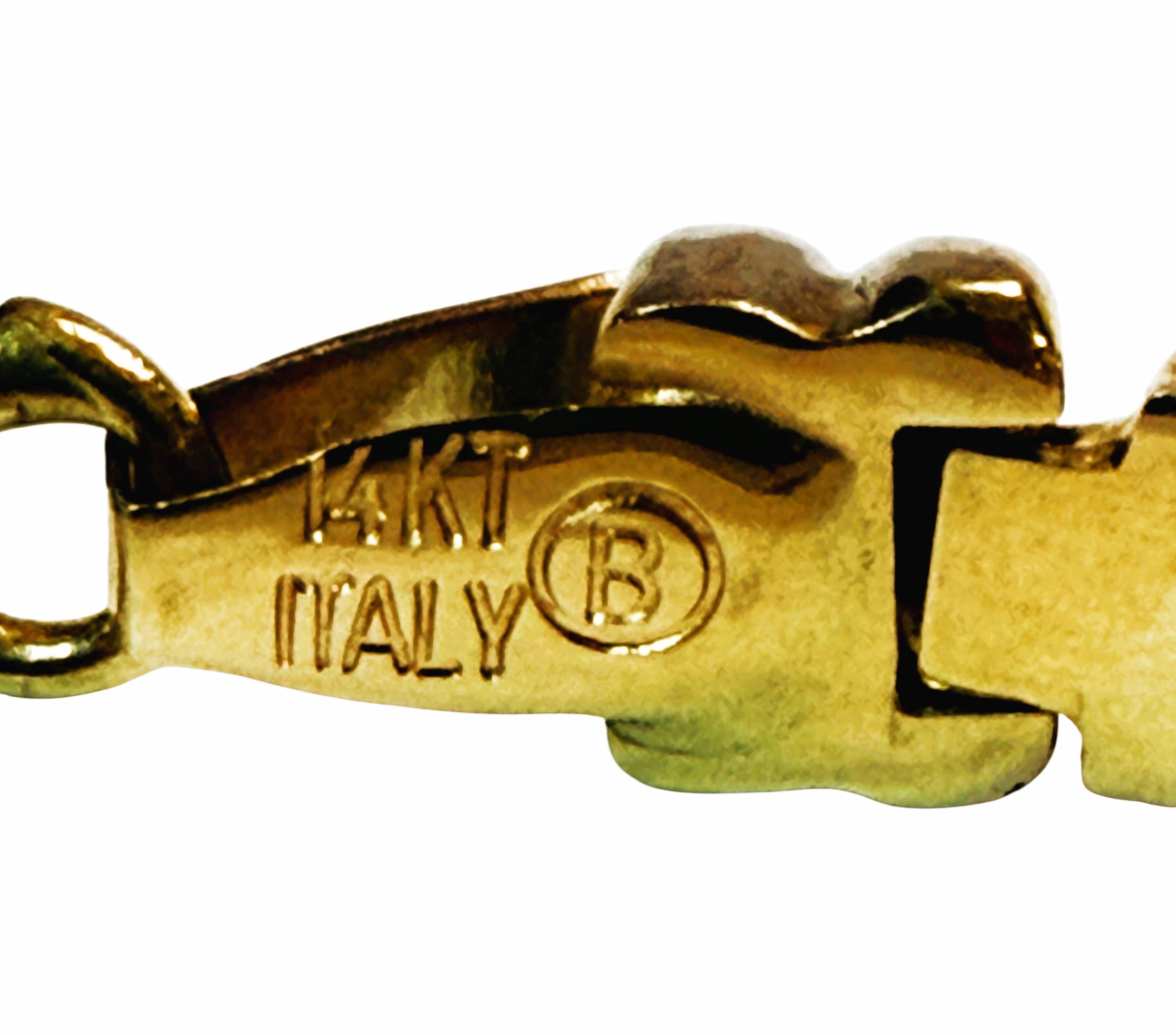Bracciale a maglie in oro giallo e bianco 14k lungo 7