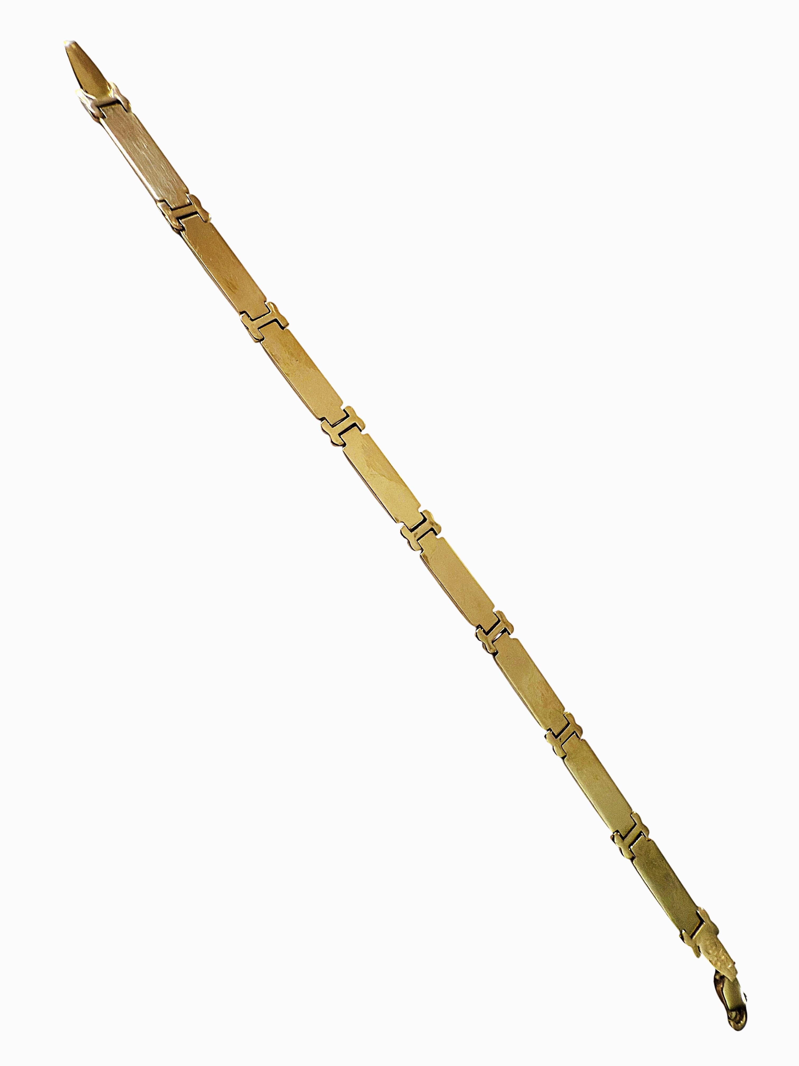 Bracciale a maglie in oro giallo e bianco 14k lungo 7