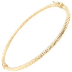 Italy 18 Karat Yellow Gold Twisted Cable Bracelet Bangle
