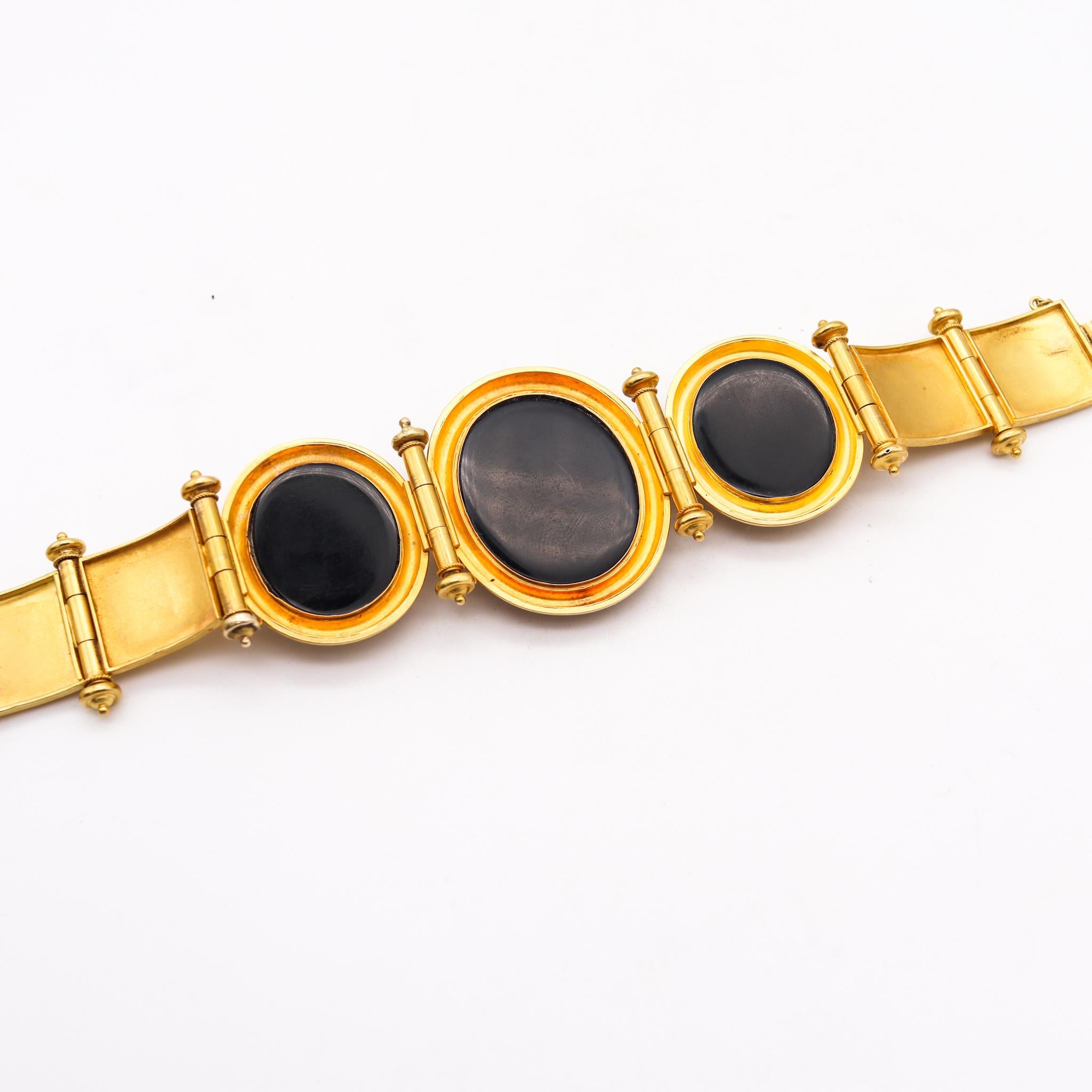 Italien 1850 Roma Papal States Grand Tour Etruscan Revival Armband in 18Kt Gold Damen