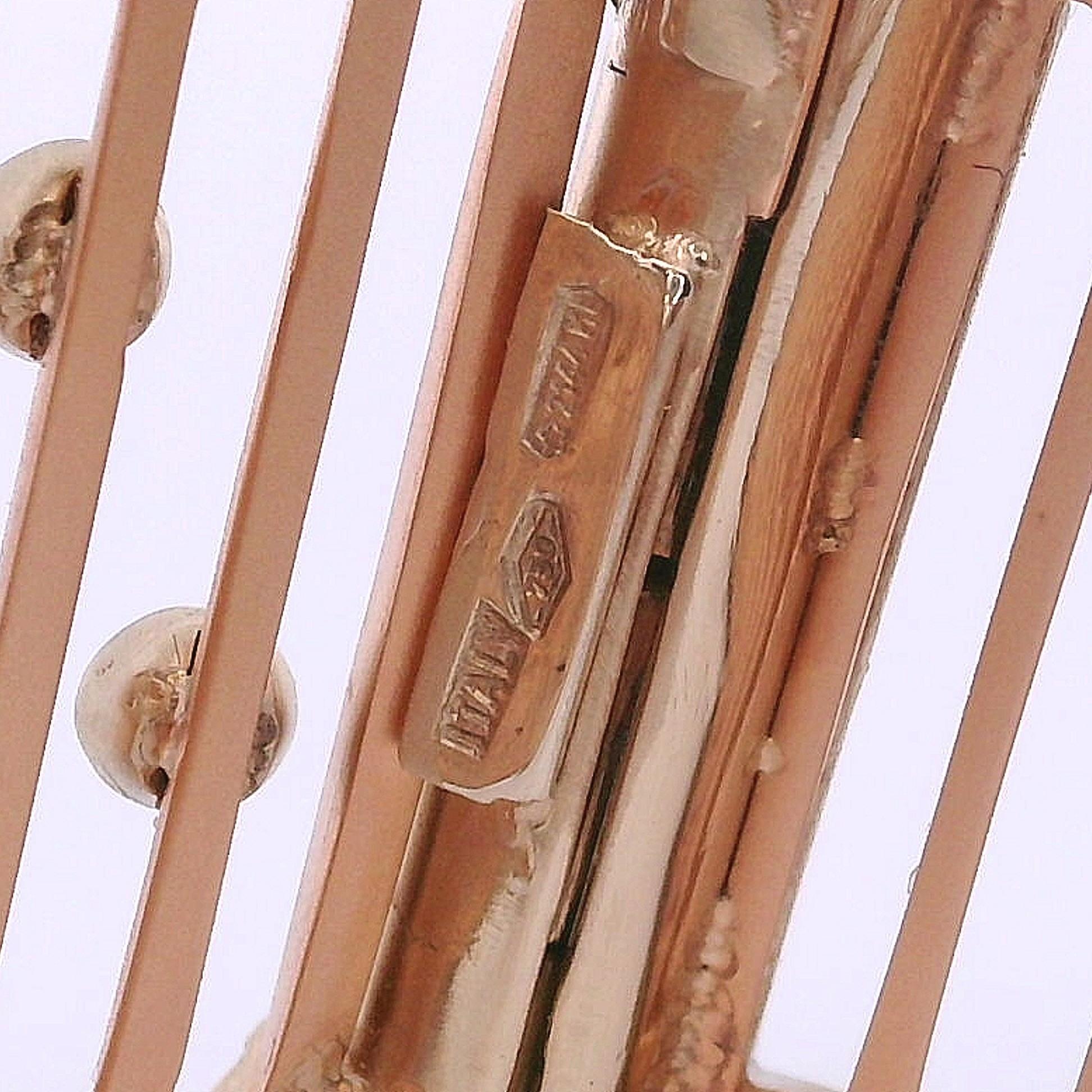 ITALIEN 18kt Rose & Weißgold Wavy Manschette Armband mit 7,90 Karat in Diamanten im Angebot 5