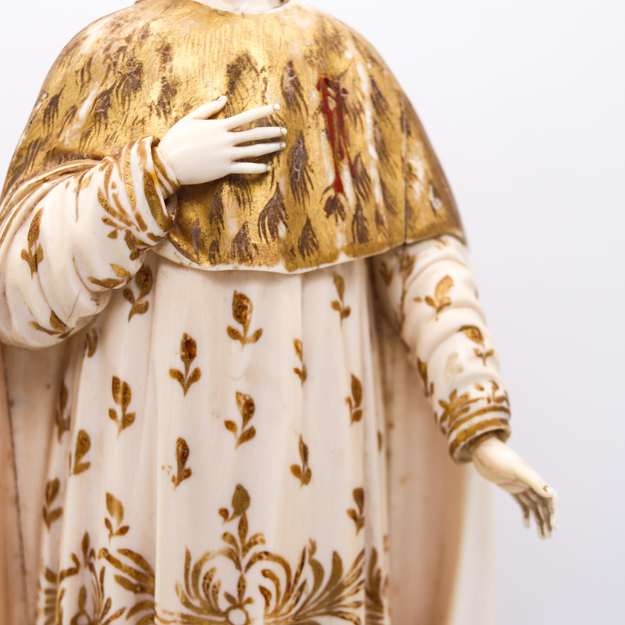 Eine italienische Skulptur des Heiligen Peters von Verona aus dem 18. Jahrhundert.

Eine herrliche Skulptur des heiligen Peters, Märtyrer von Verona, geschaffen von einem Mitglied der lombardischen Kunstschule in Verona, Italien, im frühen 18. Die