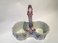 Italy 18th Century Richard Ginori Porcelain Cruet with Floral Drawings