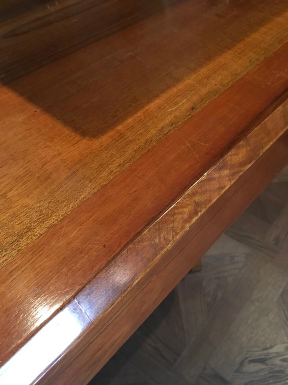 20th Century Italy 1930 Art Deco Walnut Dining Table or Desk  For Sale