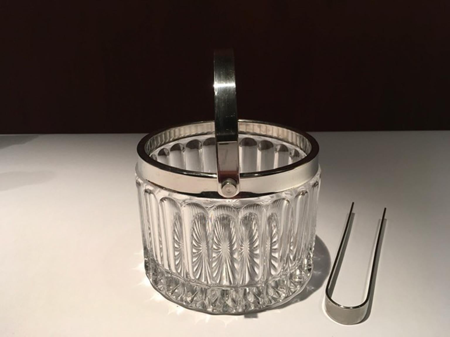 Italy 1960 Postmodern Crystal Ice Bucket In Good Condition In Brescia, IT