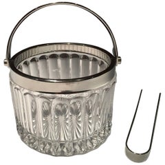 Vintage Italy 1960 Postmodern Crystal Ice Bucket