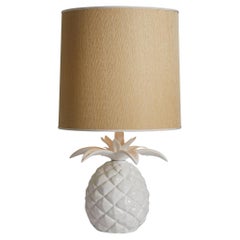 Weiße Ananas-Lampe aus Bassano-Keramik aus der Mitte des Jahrhunderts, Italien 1960er Jahre