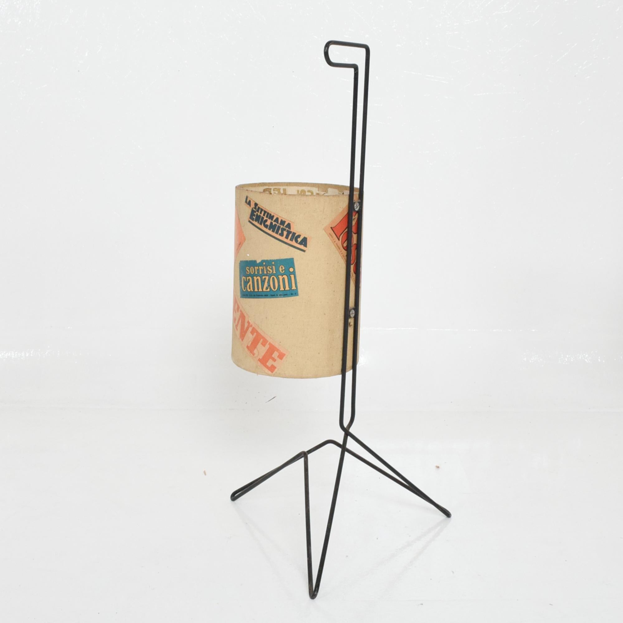 Textile Italy 1960s Exciting Pop Art Sculptural Iron Stand w/ Catch it All Valet Basket 