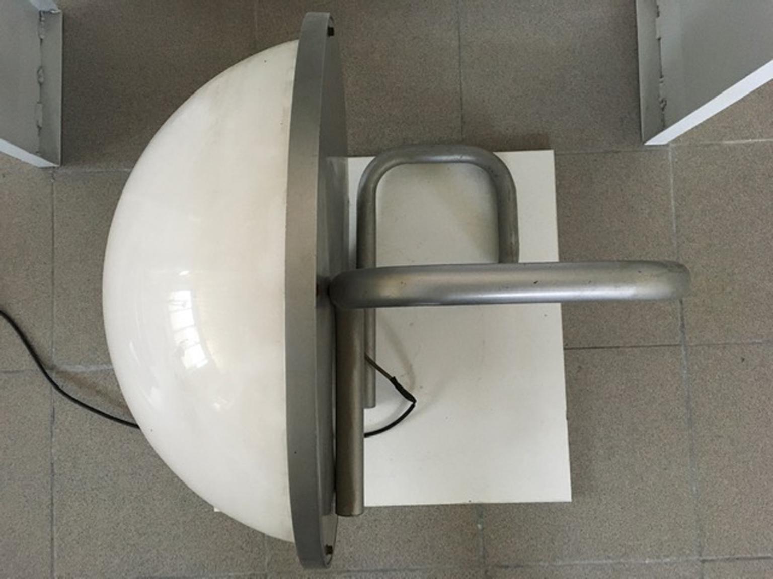 Italy 1970 Scandinavian Modern Floor Lamp Grey Iron Plexiglass By Ingo Maurer For Sale 6