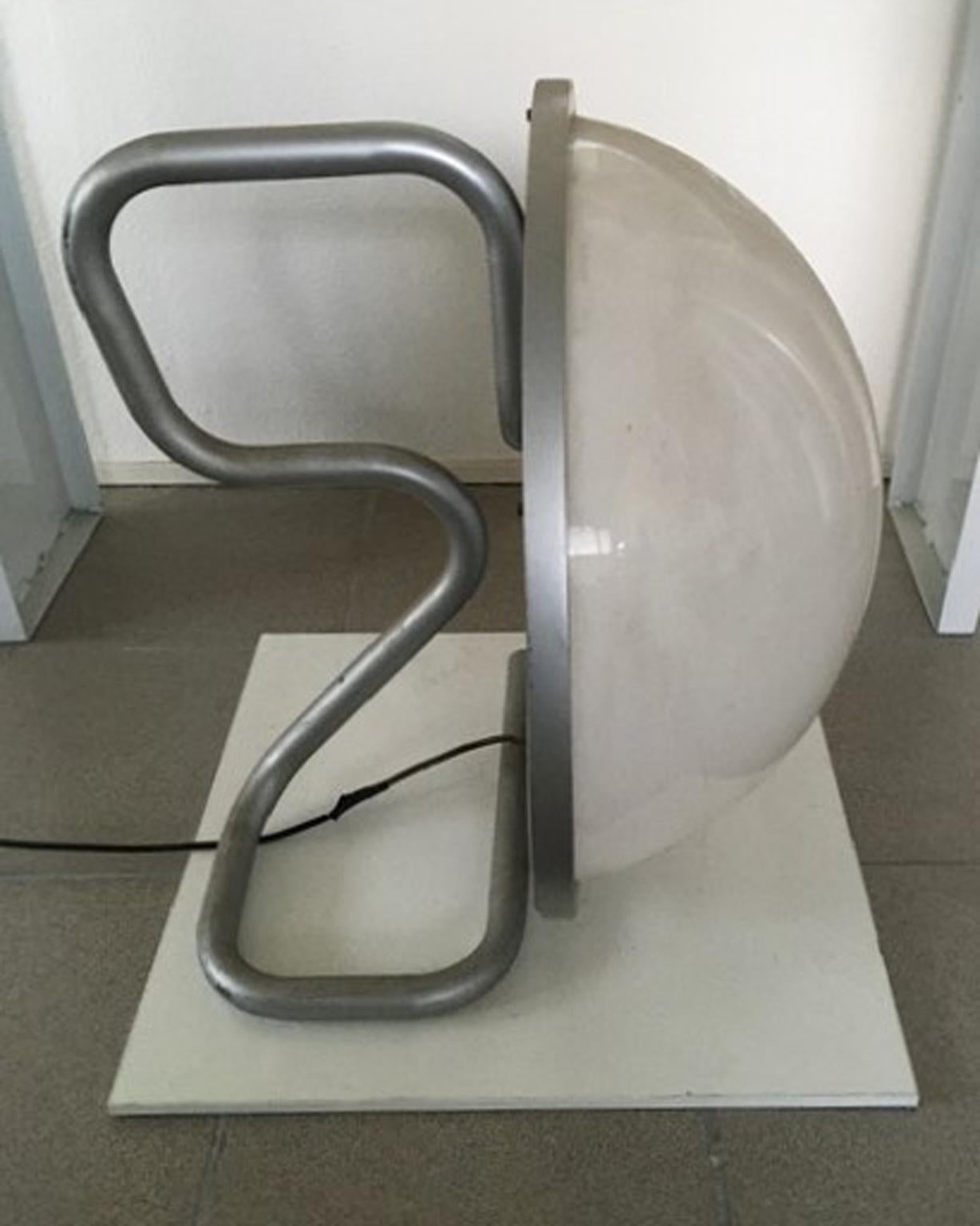 Post-Modern Italy 1970 Mauer Lampe Grey Lacquered Iron and Plexiglass Ingo Maurer For Sale
