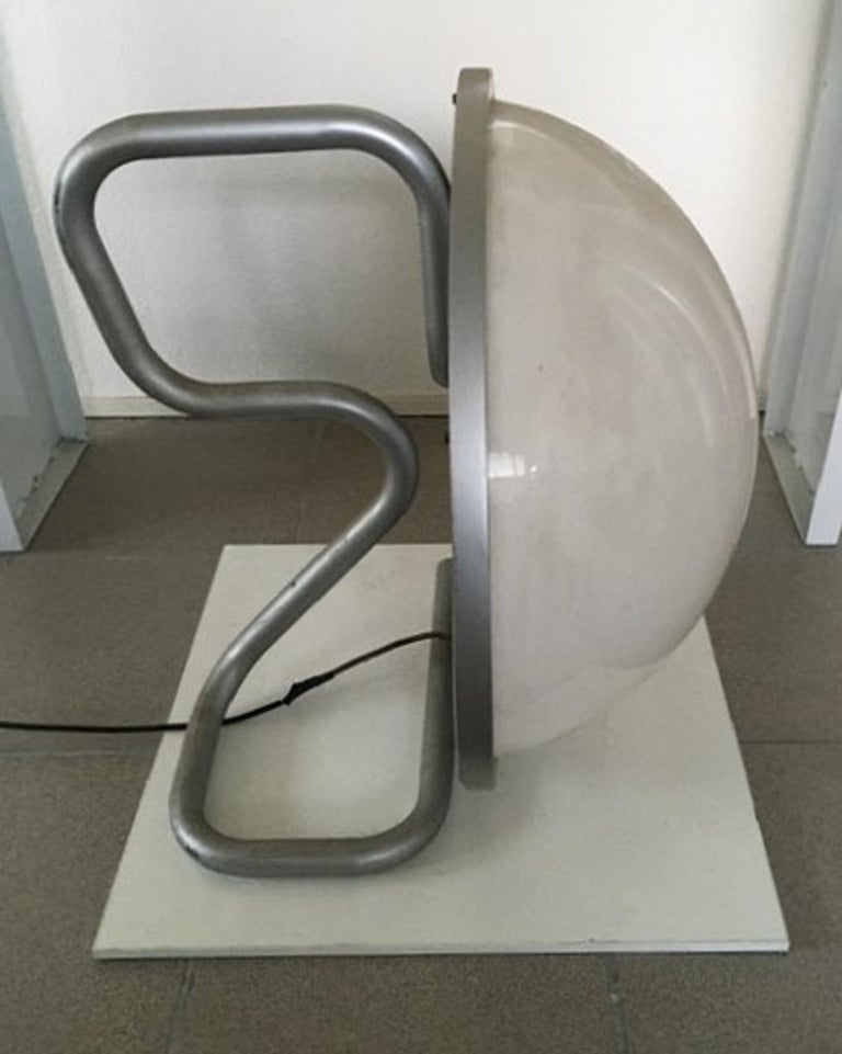 Italy 1970 Mauer Lampe Grey Lacquered Iron and Plexiglass Ingo Maurer Style  For Sale at 1stDibs