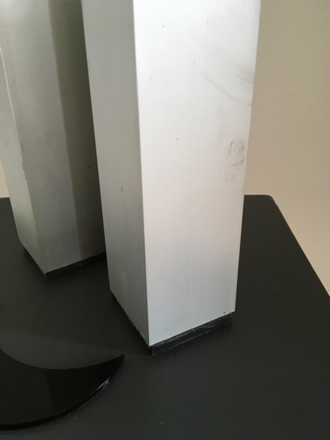 Italy 1970 Post Modern Aluminium Abstract Sculptures the Twins and Moon For Sale 7