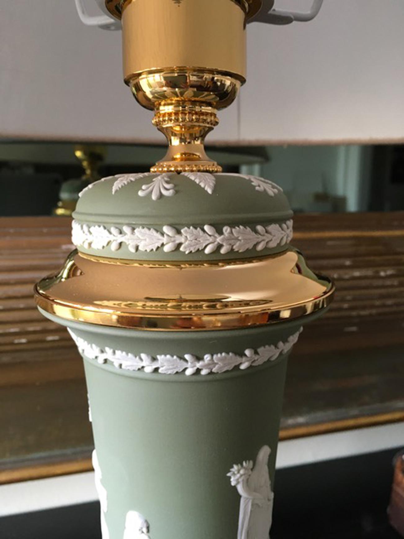 Italy 1970 Post-Modern Pair Brass Sevres Ceramic Table Lamp Regency Style 11