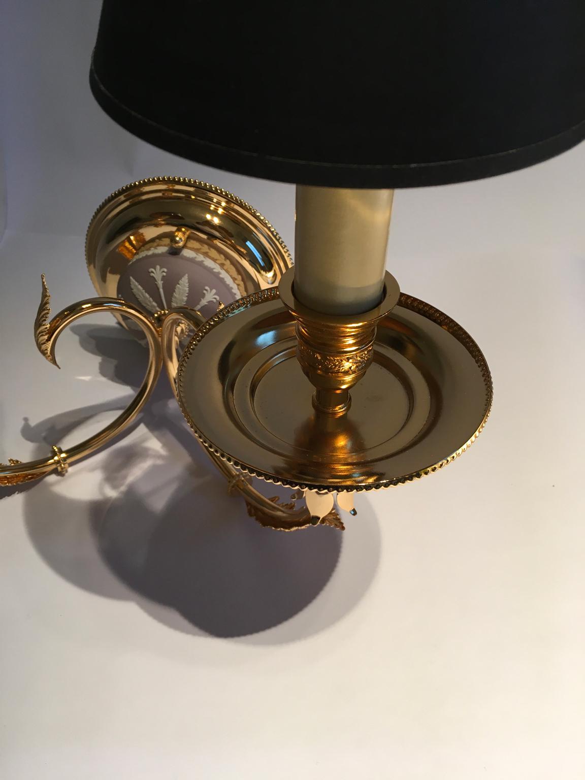 Italy 1970 Post-Modern Pair Brass and Porcelain Wall Lights For Sale 10