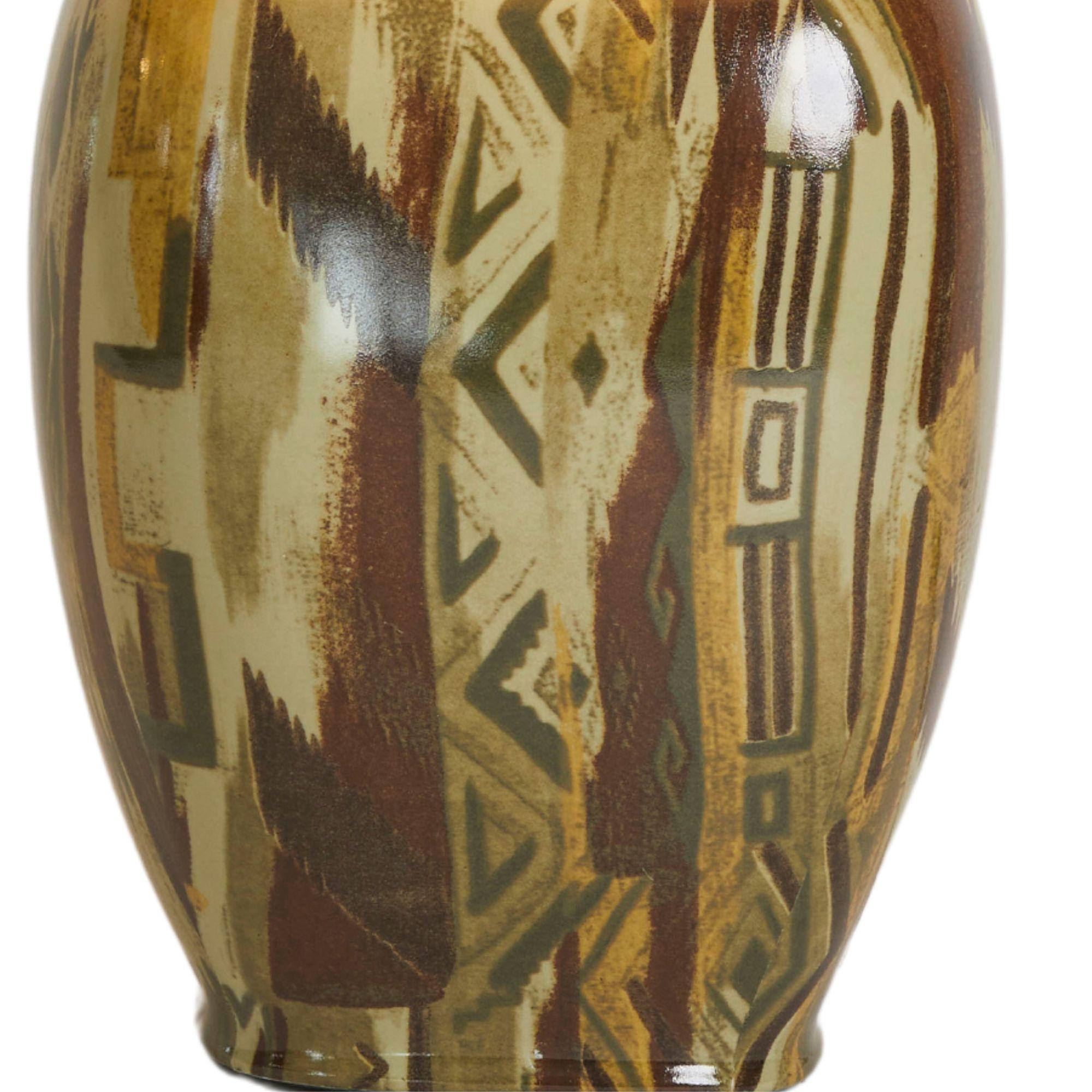 Mid Century Carpie Earthtone Porcelain Lamp, Italy 1970s For Sale 1