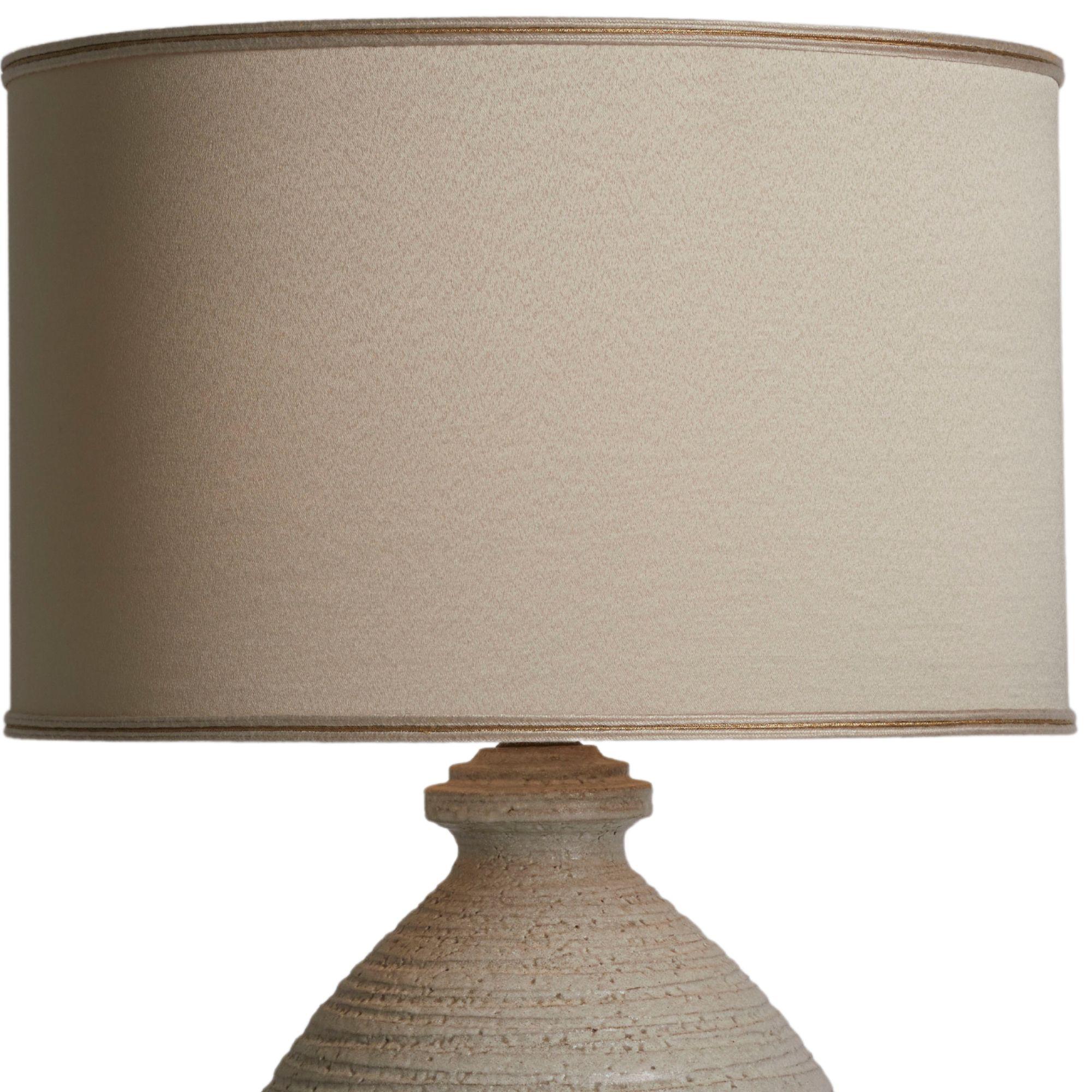 Late 20th Century Mid Century Etched Pottery Lamp, Italy 1970s For Sale
