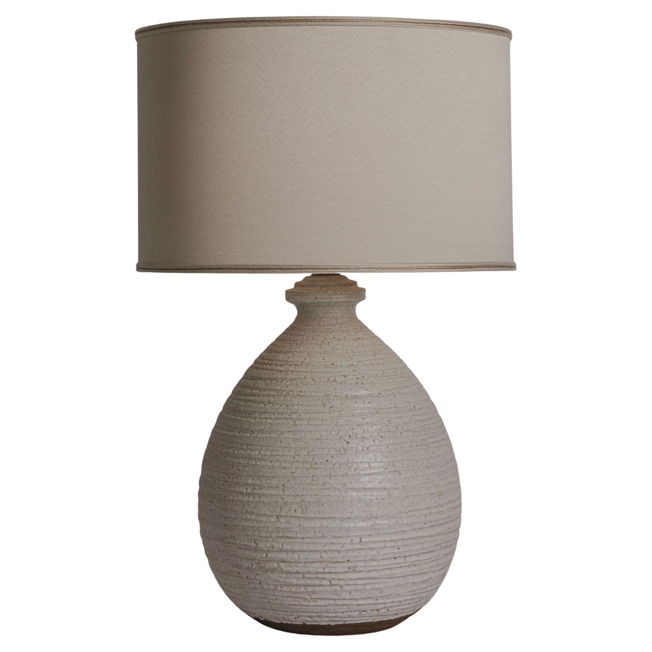Mid Century Geätzte Keramik Lampe, Italien 1970er