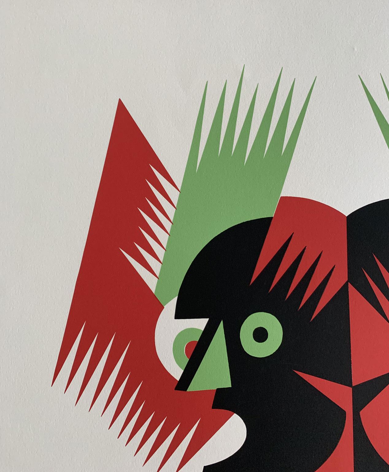 Italia 1974 Post-Modern Depero Stampa multicolore su carta I Gemelli in vendita 2