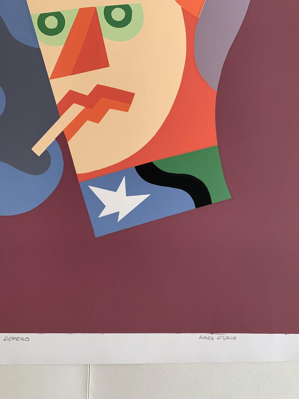 Italy 1974 Post -Modern Depero Multi-Color Print on Paper Numbered Edition 9