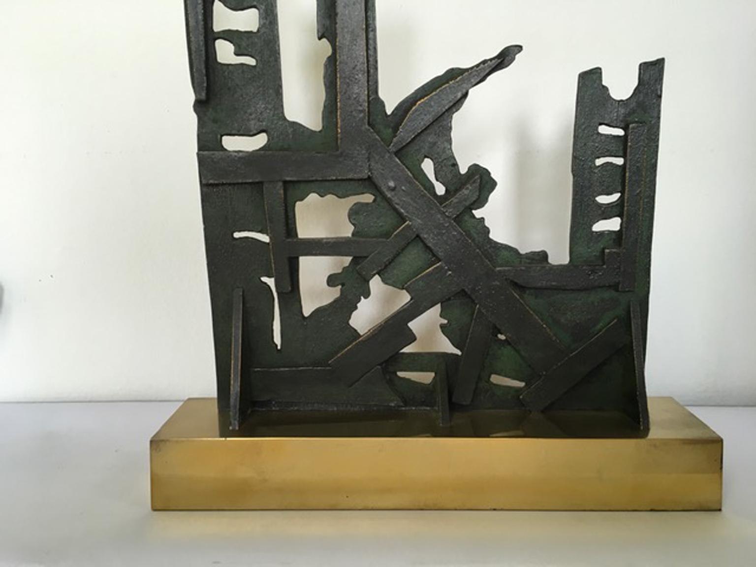 Italy 1980 Abstract Sculpture by Nevio De Luca In Good Condition For Sale In Brescia, IT