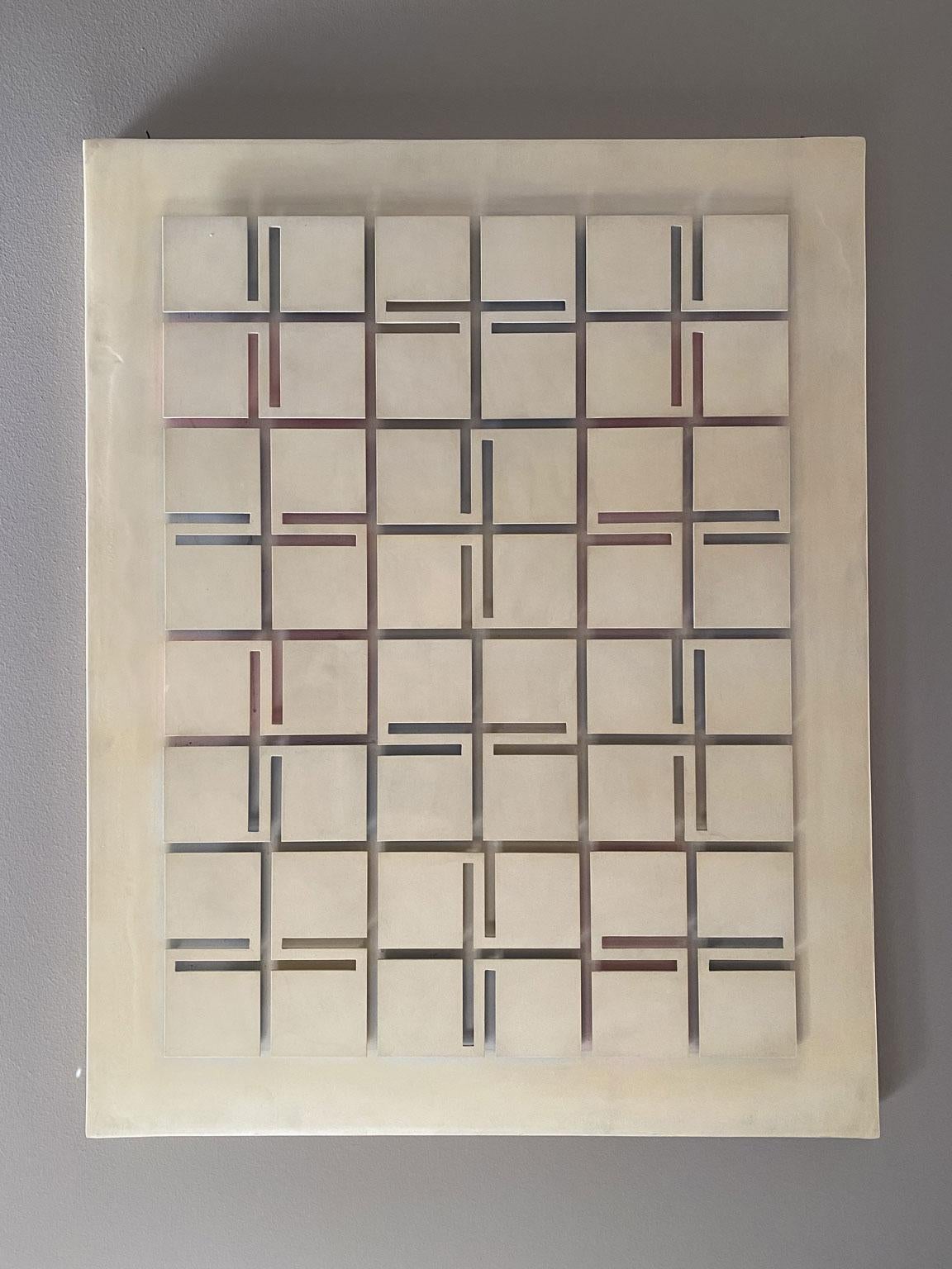 Dies ist ein faszinierendes abstraktes Plexiglas-Kunstwerk, das der bekannte ecuadorianische Künstler Eduardo Maldonado um 1975 schuf. Dies ist ein Vielfaches von 100 Exemplaren. Der Titel lautet Modularer Aufbau.

Im Anschluss an seine Forschungen