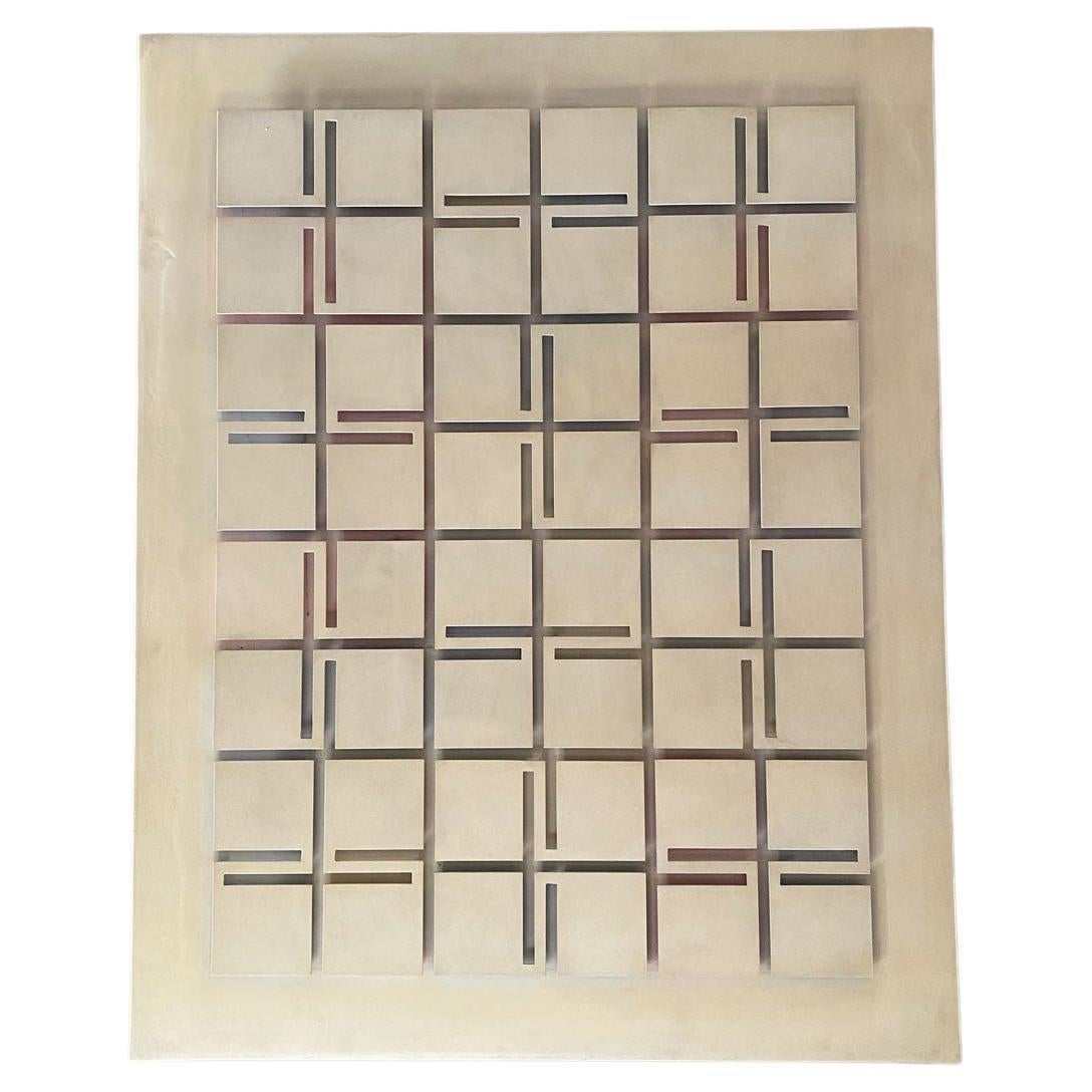 Italien 1980 Abstraktes weißes Plexiglas-Kunstwerk des Ecuadorianers Estuardo Maldonado