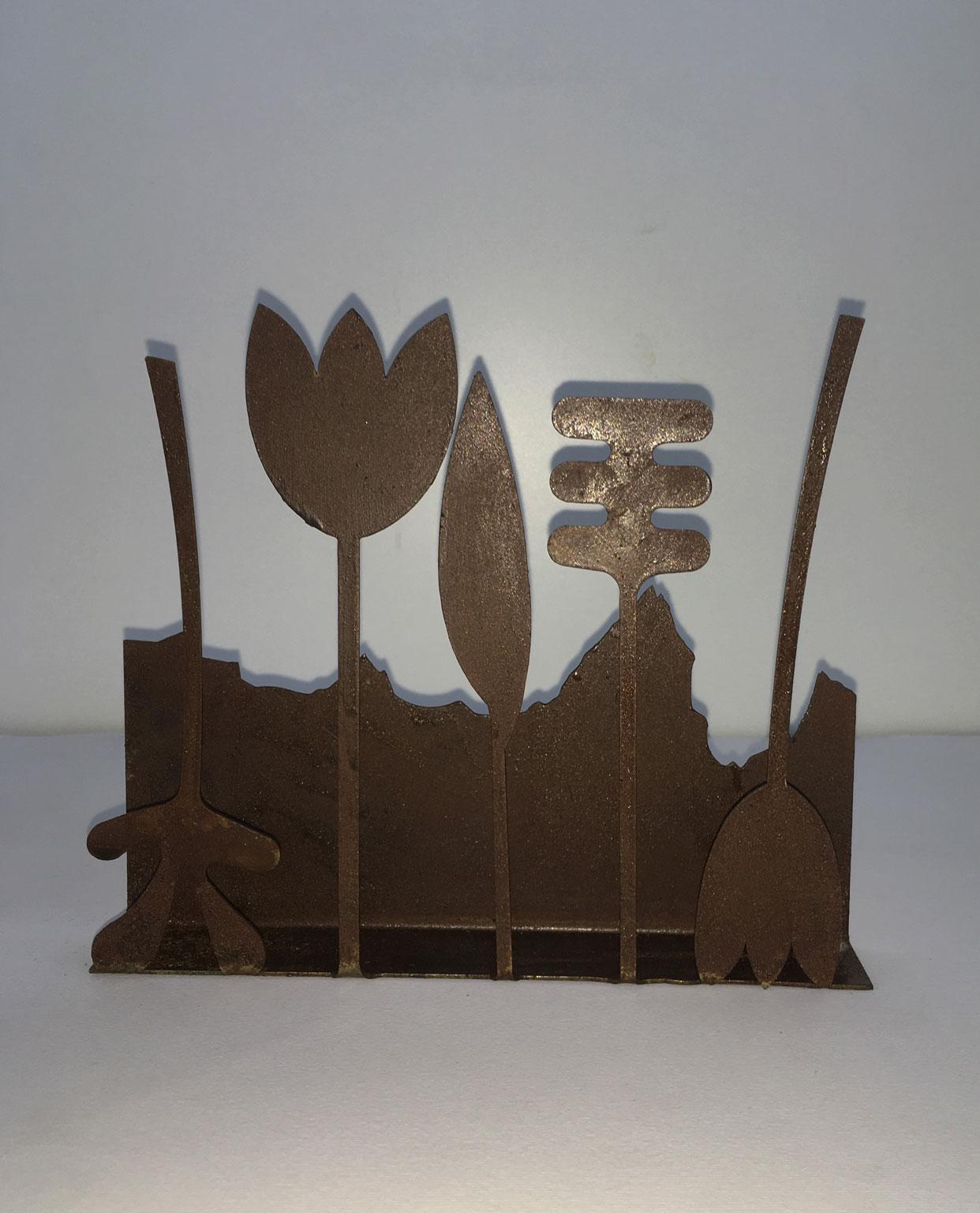 Italia 1980 Annamaria Gelmi  Escultura de metal oxidado Piccolo Eden en venta 7