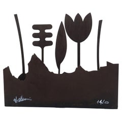 Italy 1980 Annamaria Gelmi  Oxidized Rust Metal Sculpture Piccolo Eden