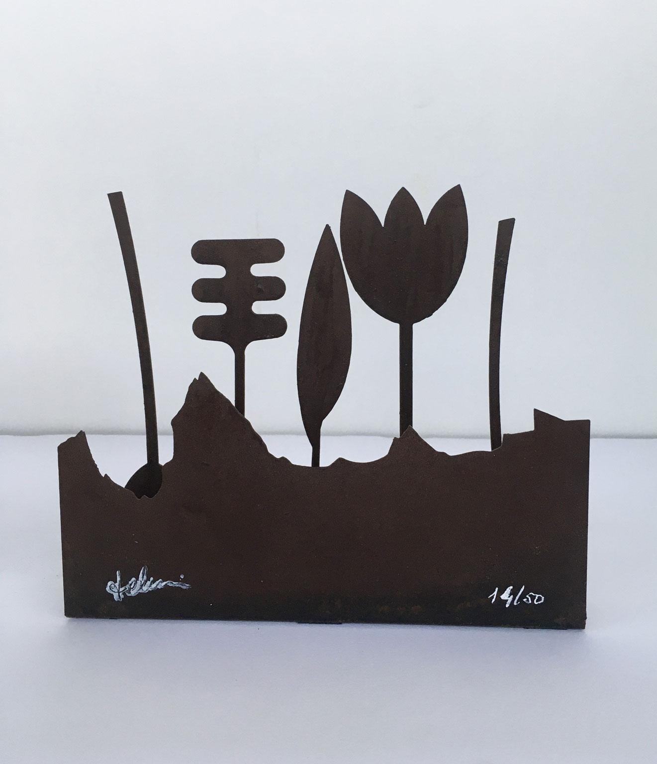 Italia 1980 Annamaria Gelmi  Escultura de metal oxidado Piccolo Eden Posmoderno en venta