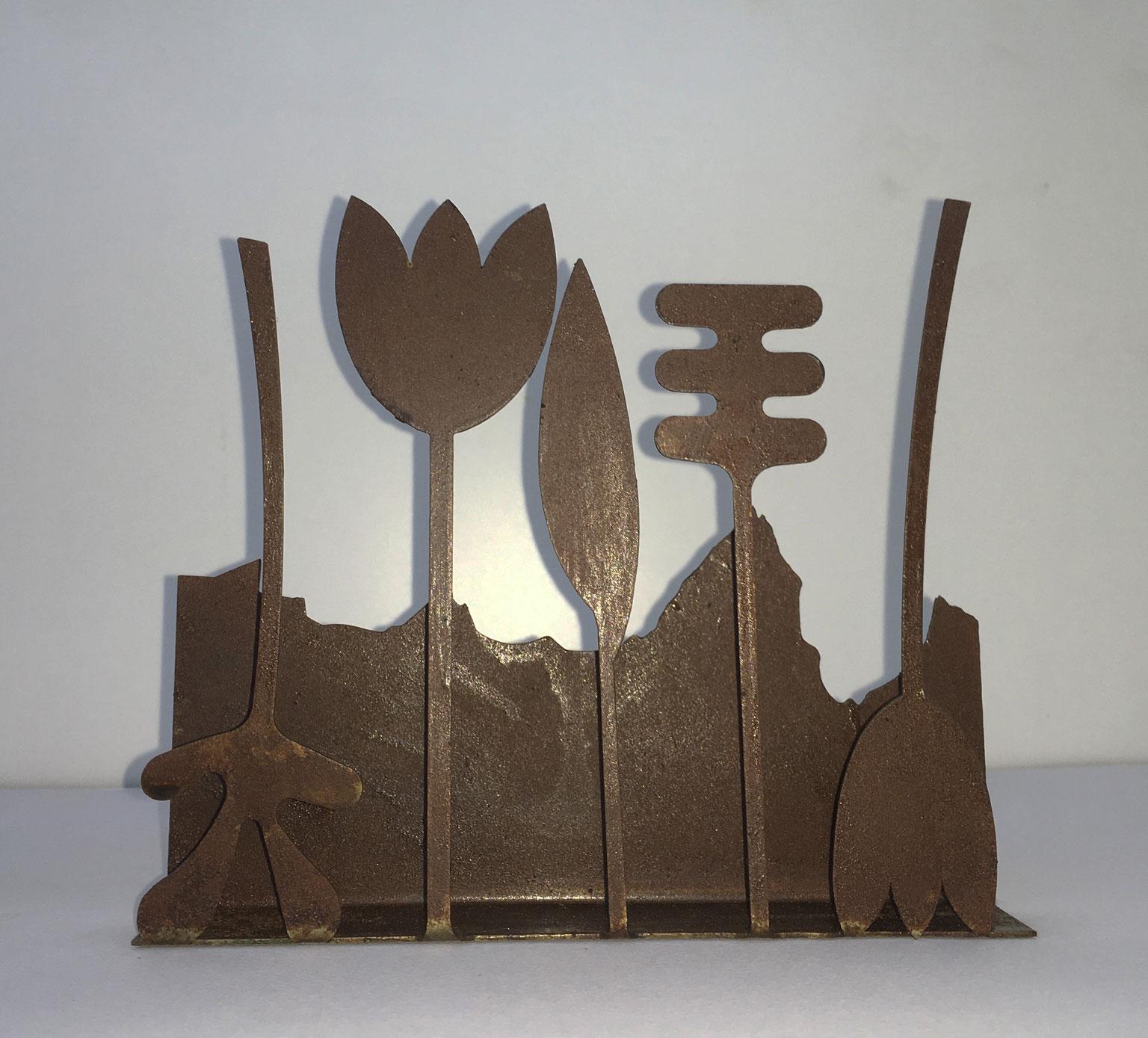 Italia 1980 Annamaria Gelmi  Escultura de metal oxidado Piccolo Eden Hierro en venta