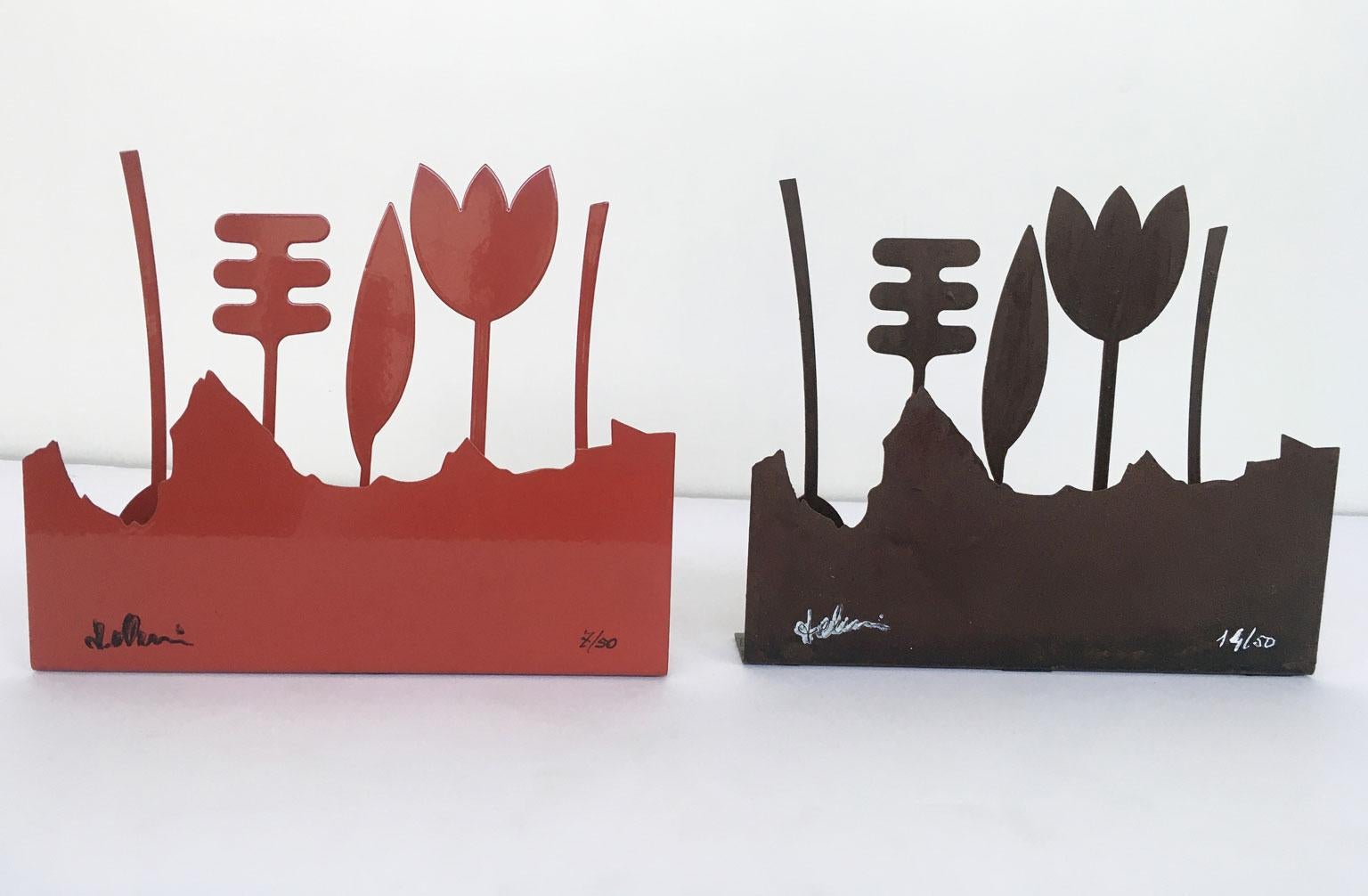 Italia 1980 Annamaria Gelmi  Escultura de metal oxidado Piccolo Eden en venta 1