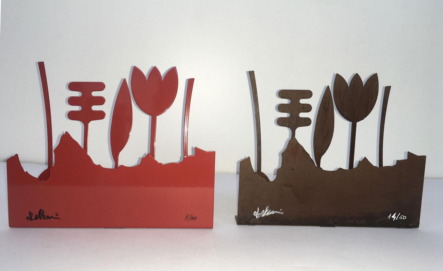 Italia 1980 Annamaria Gelmi  Escultura de metal oxidado Piccolo Eden en venta 2