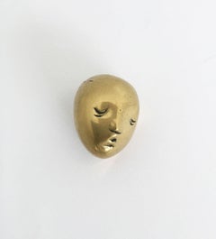 Italia 1980 Escultura abstracta de bronce Piero Perin Testina Cabecita
