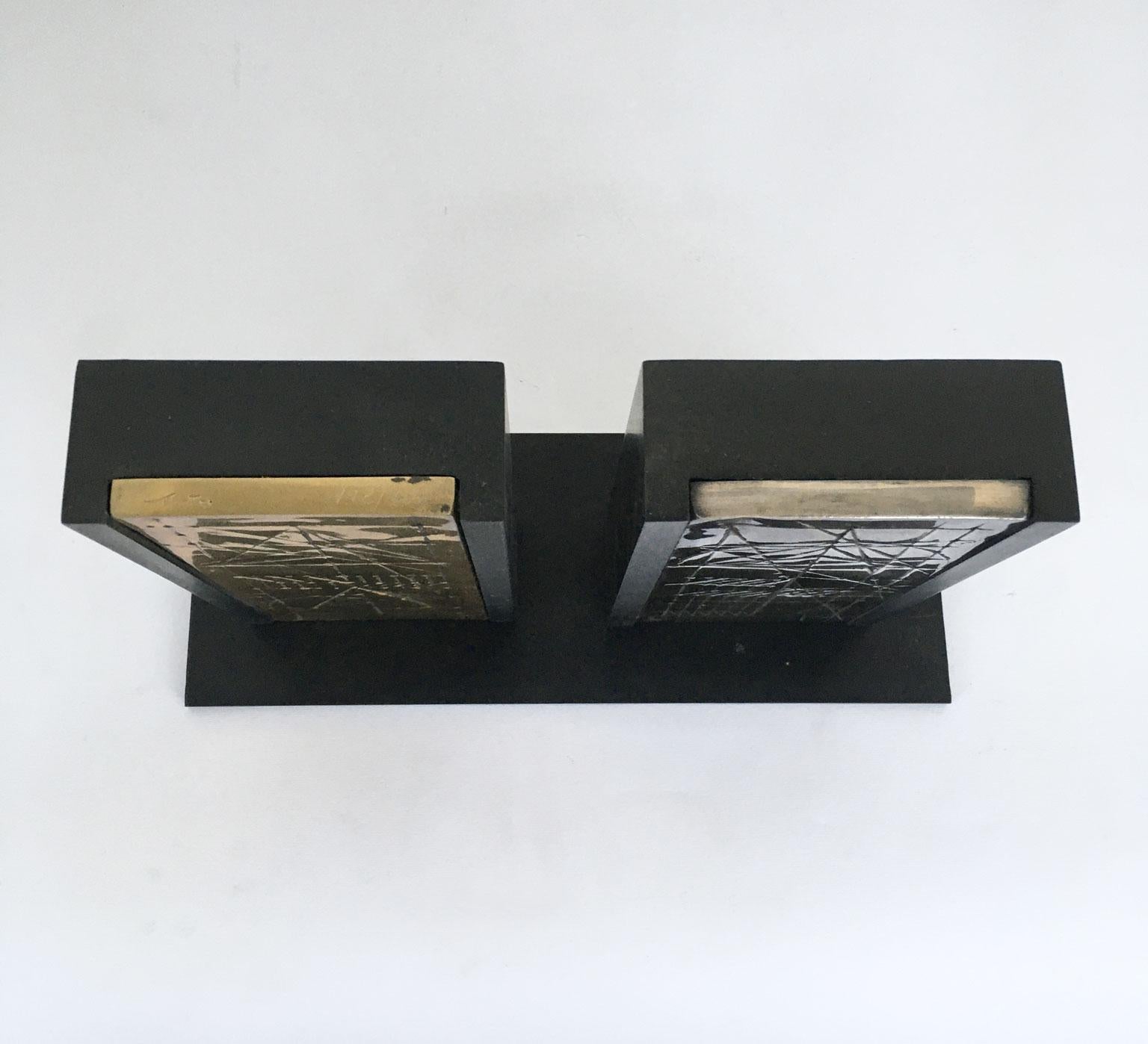 Italy 1980 Bronze Abstract Sculpture Walter Valentini Tavole Panels For Sale 11