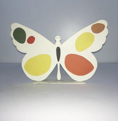 Italie, 1980, Bruno Chersicla Volavola, sculpture papillon en métal peint en blanc