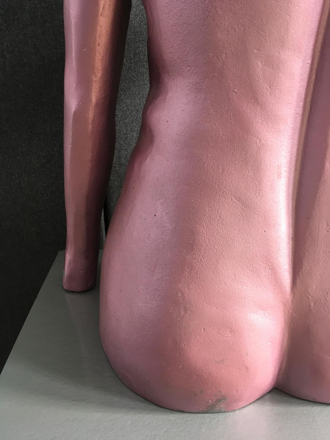 Italienische postmoderne Skulptur von Ugo La Pietra aus rosa lackiertem Aluminium, 1980 im Angebot 10