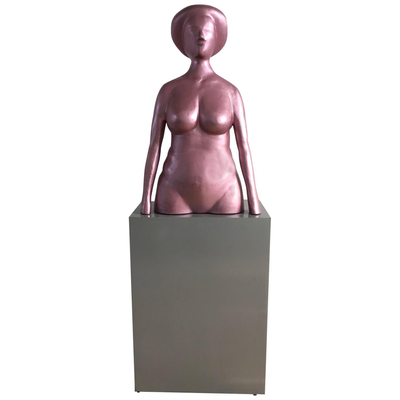 1980 Italy Post-Modern Sculpture by Ugo La Pietra Pink Lacquered Aluminum For Sale