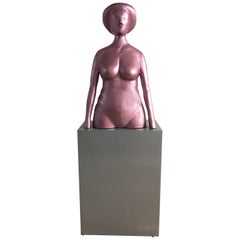 Italy 1980 Figurative Sculpture by Ugo La Pietra Pink Lacquered Aluminium