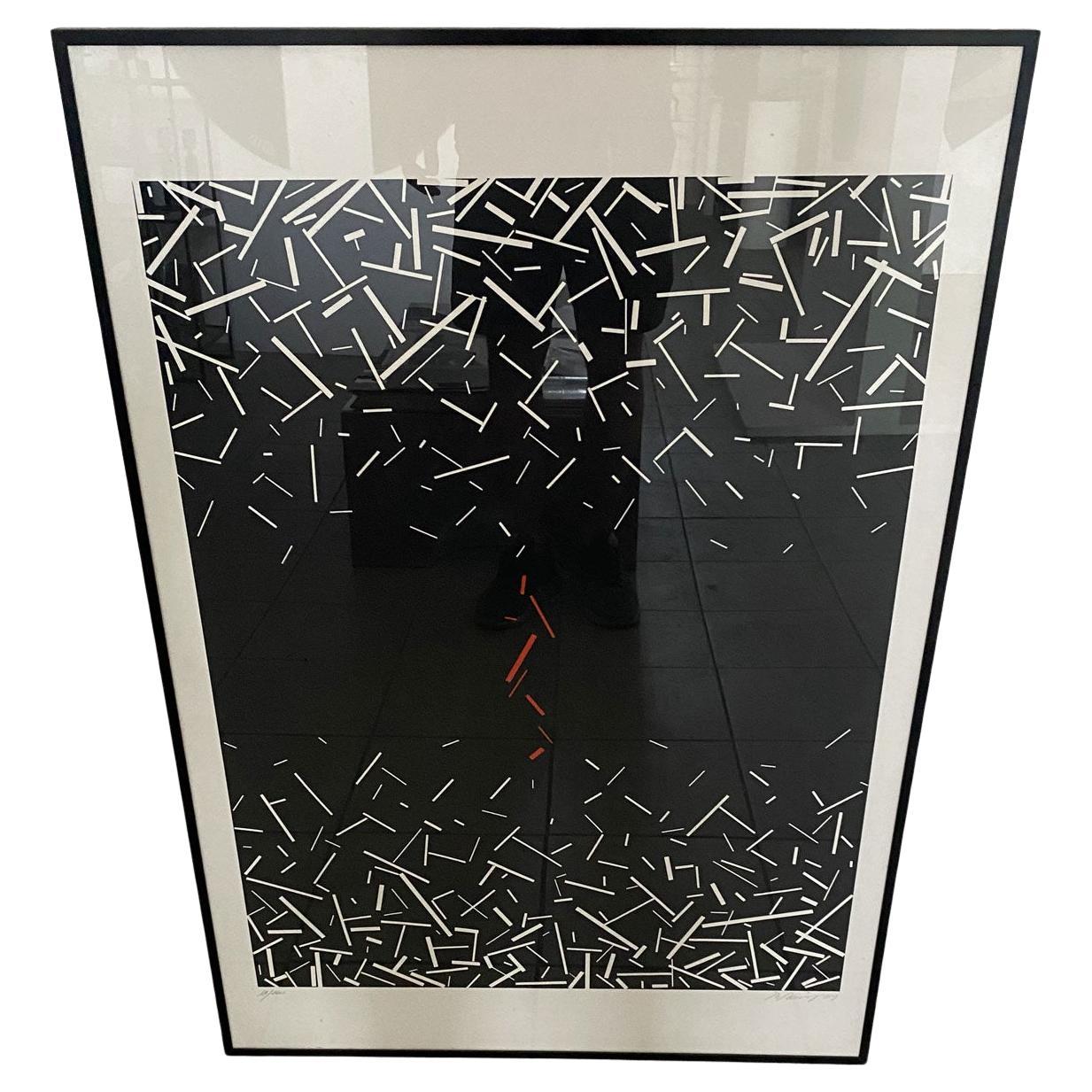 Italy 1980 Post - Modern Abstract Multiple Print on Paper by Beppe Bonetti