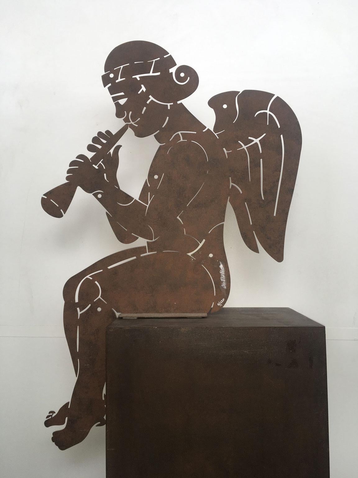 Italian Italy 1980 Post-Modern Abstract Sculpture Bruno Chersicla Cherubino Ruggine For Sale